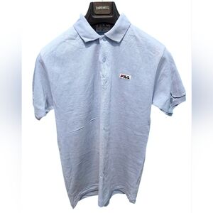 Fila Sky Blue Polo Shirt Sz.XL Italy 100% Cotton Tennis